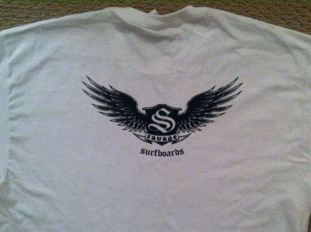 Image of Savage Surfboards Wings Logo T Shirt