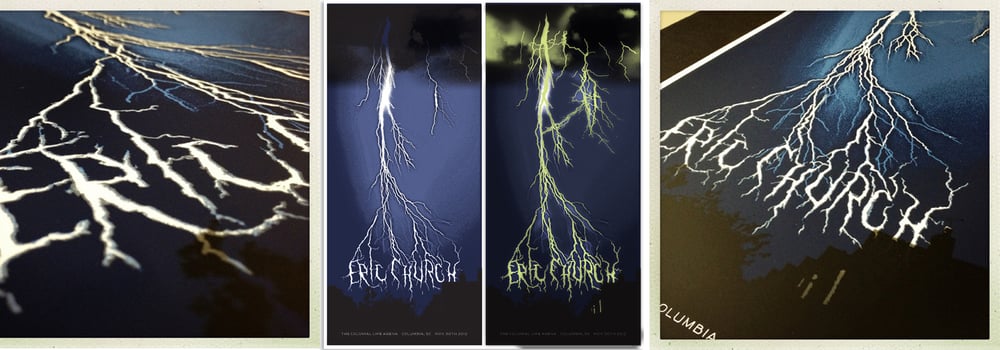 Eric Church Lightning Poster, Columbia, SC