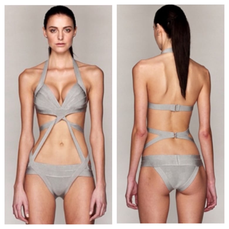 Image of Gray Luxury Bandage Monokini