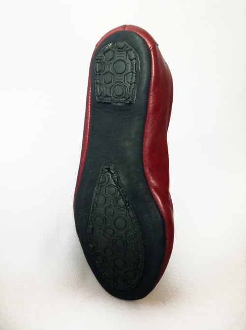The Drifter Leather handmade shoes — Passion ballet flats in Deep Red