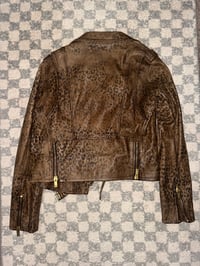 Image 2 of Golden Goose Leopard Print Biker Jacket