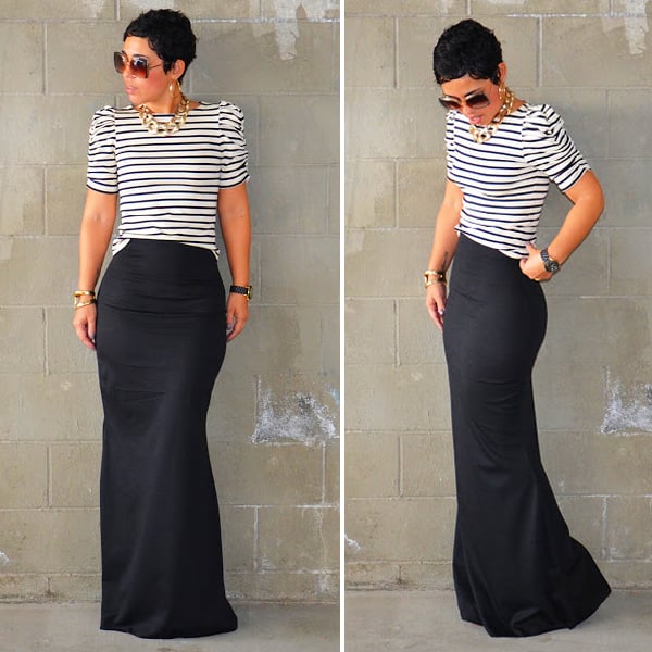 mermaid style maxi skirt