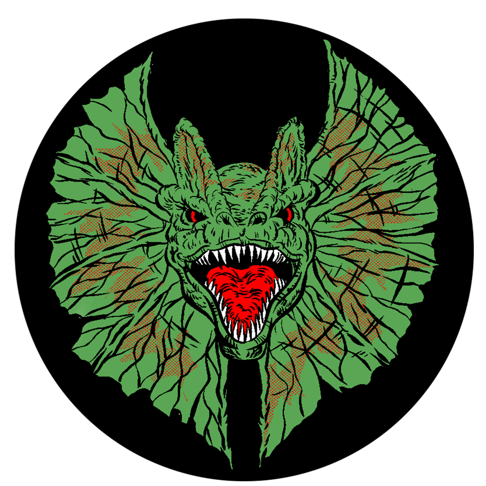 Image of JP dilophosaurus canvas patch