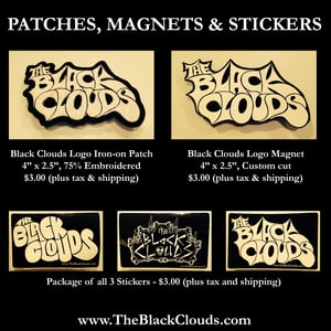 Image of Black Clouds Patches, Magnets and Stickers