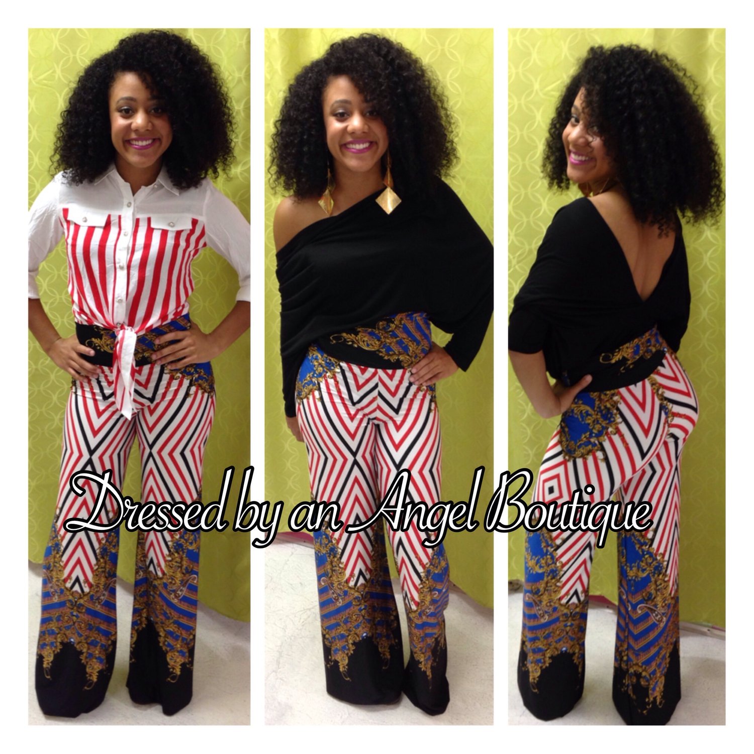 Image of Stripes & Chains Highwaist Palazzos 