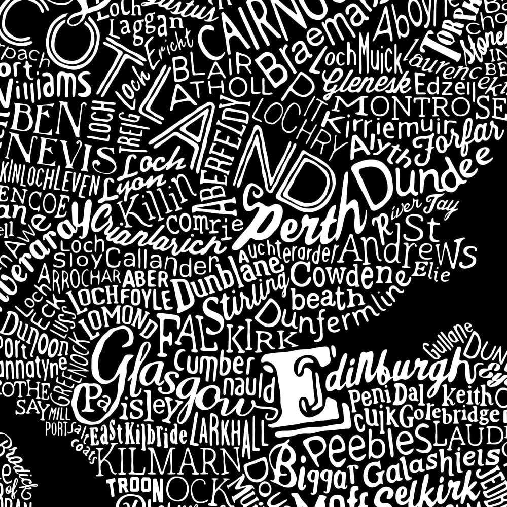 Great British Isles Type Map (Black)