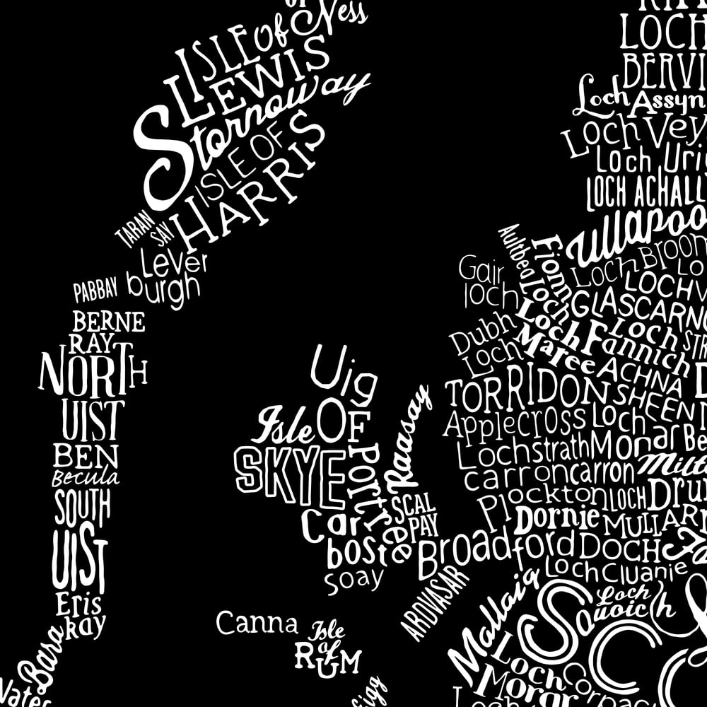 Great British Isles Type Map (Black)