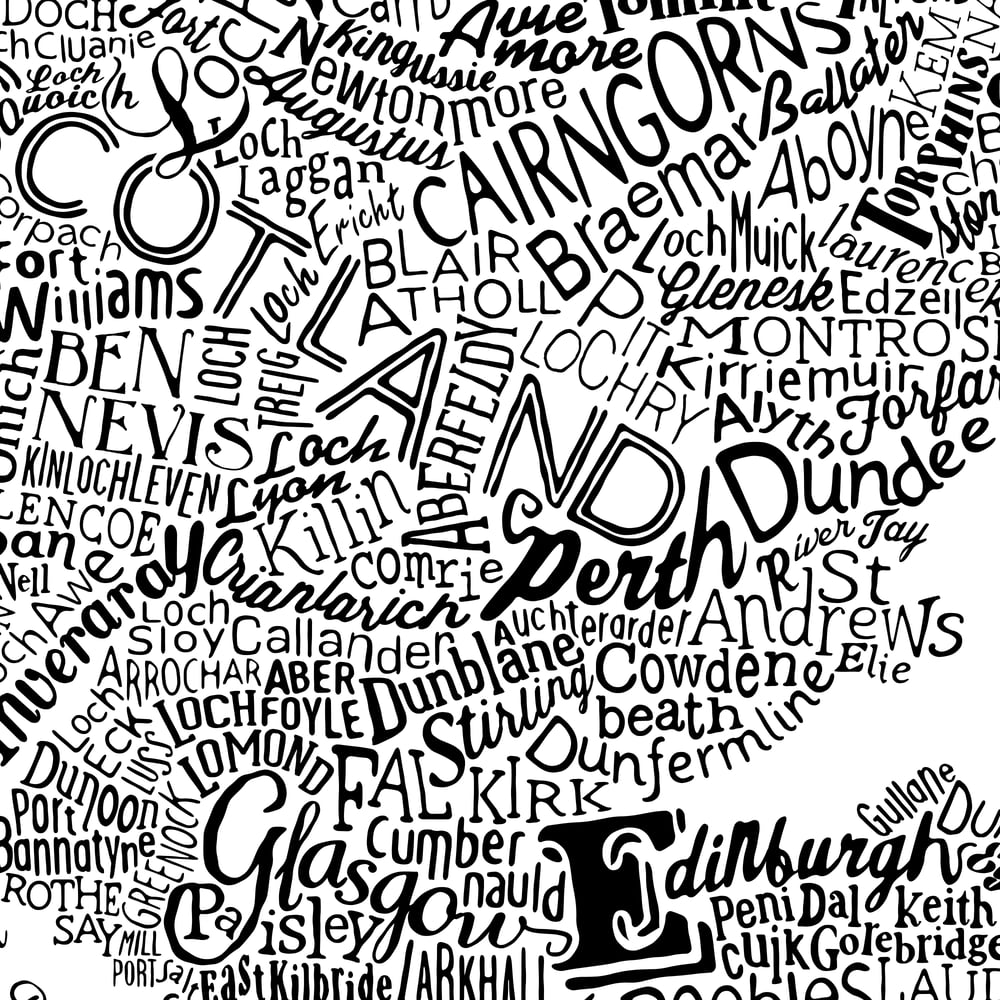Great British Isles Type Map (A2 White)