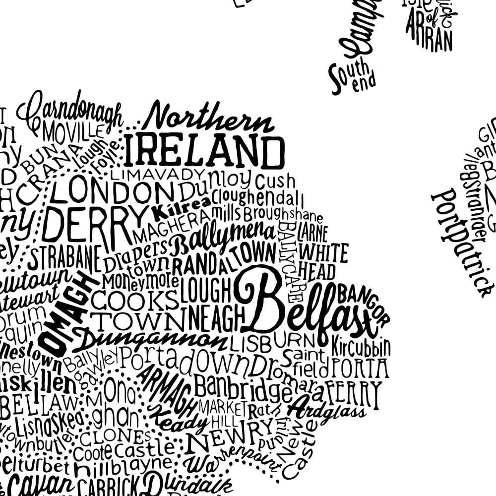 Great British Isles Type Map (A2 White)