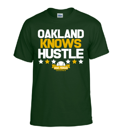 Millionaire Mentality Oakland A's Long Sleeve T-Shirt (New) Green & Gold