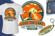 Image of Love the Lake Retro Style Men's Shirt