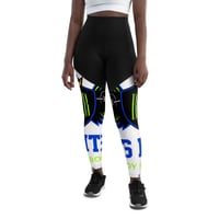 Image 4 of BossFitted Neon Green and Blue Sports Leggings