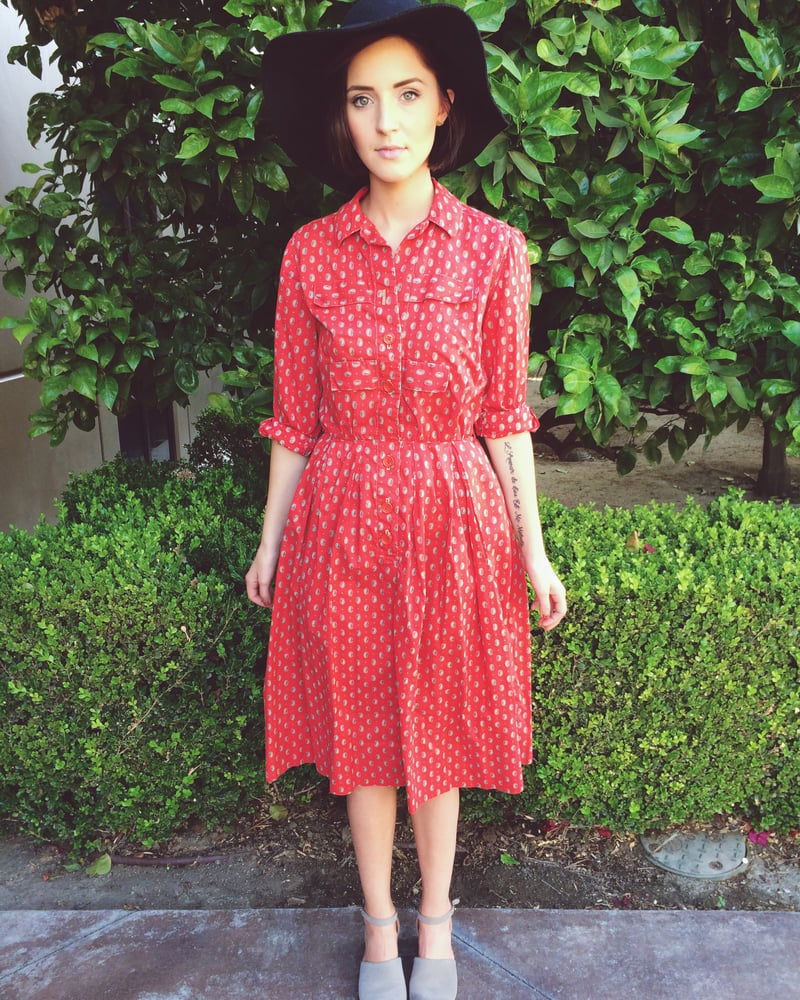Image of Red Paisley Dress