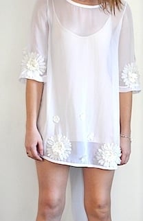 Image of White Chiffon Dress