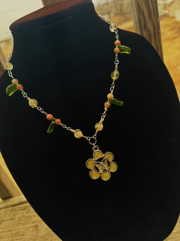 Image of "Blossom and Bloom" Choker w/ Citrine & Sunstone (adjustable)