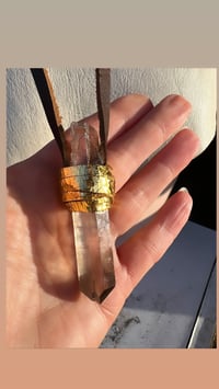 Image 2 of TWIN SLIM:  SMOKEY QUARTZ  -goldenrod