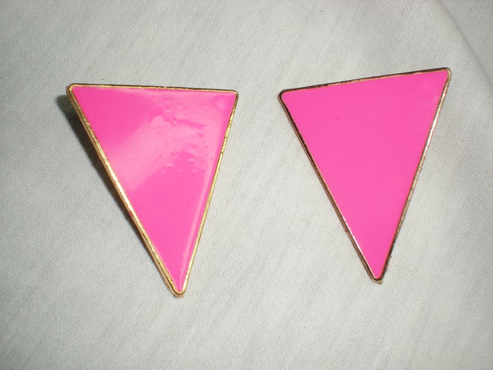 Image of Pink Triangle Earrings