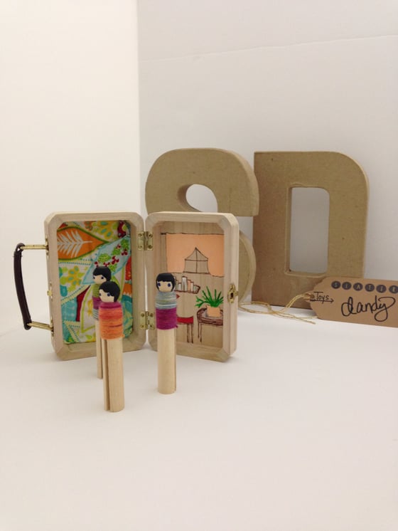 Image of Hand-Painted "Best Friends" Suitcase Play set