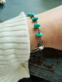 Image 19 of Turquoise Nugget Bracelet With Moon Charm