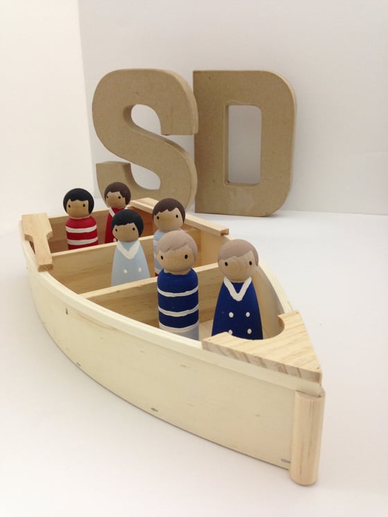Image of Hand-Painted Wooden Boating Set