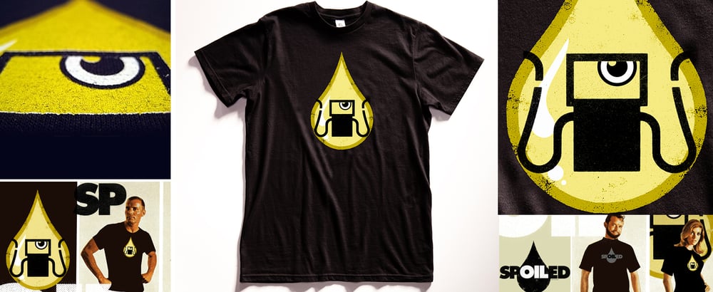 "Gas Tank Oil Monster" Graphic T Shirt