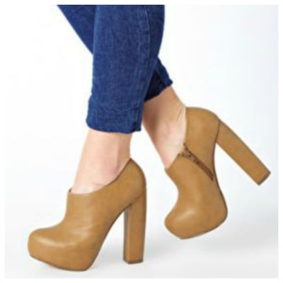 cognac platform booties