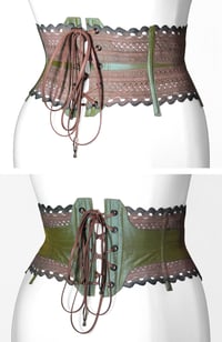 Image 3 of Dusty Rose Reversible Corseted Belt	