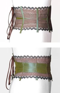 Image 2 of Dusty Rose Reversible Corseted Belt	
