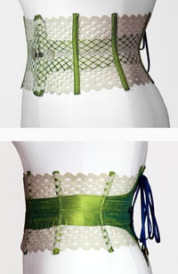 Image 2 of Green Reversible Corseted Belt	