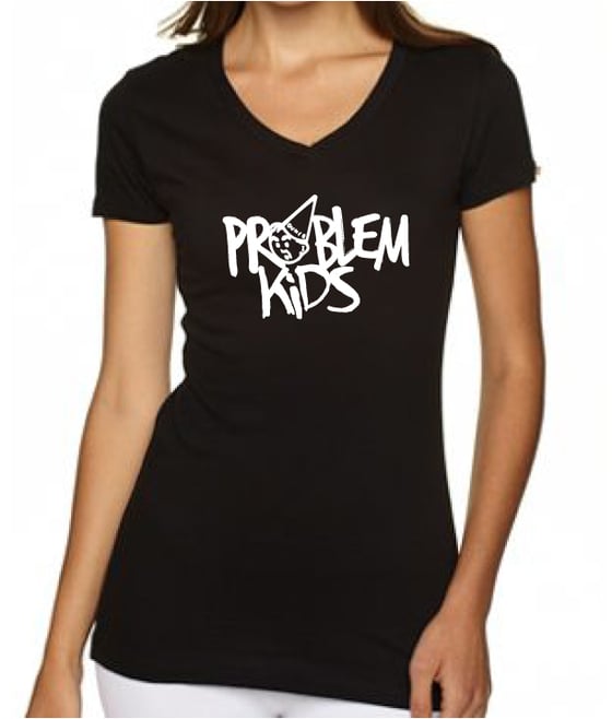 Image of Women's Premium Black V-Neck Shirt