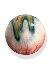 Image 3 of “MELTED EYE” ORIGINAL PAINTING ON WOOD SPHERE 3”x3”