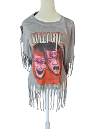 Image 2 of Motley Crue theatre of pain shredded fringe tshirt 