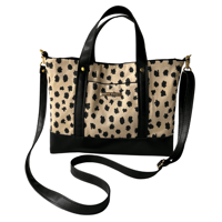Image 5 of Spotted top handle tote/crossbody