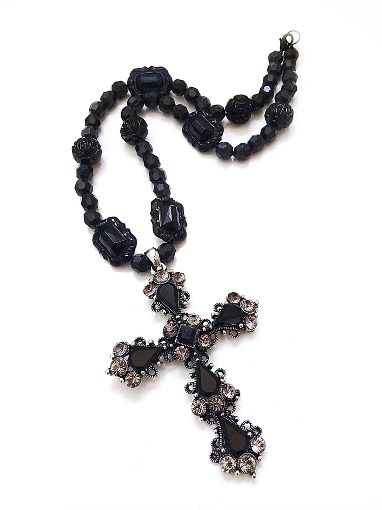 Image of Dark Hearts Cross Necklace