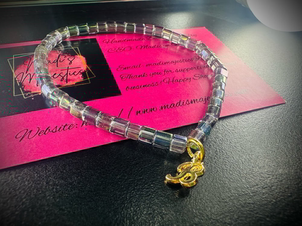 Image of R initial Charm Bracelet Single 