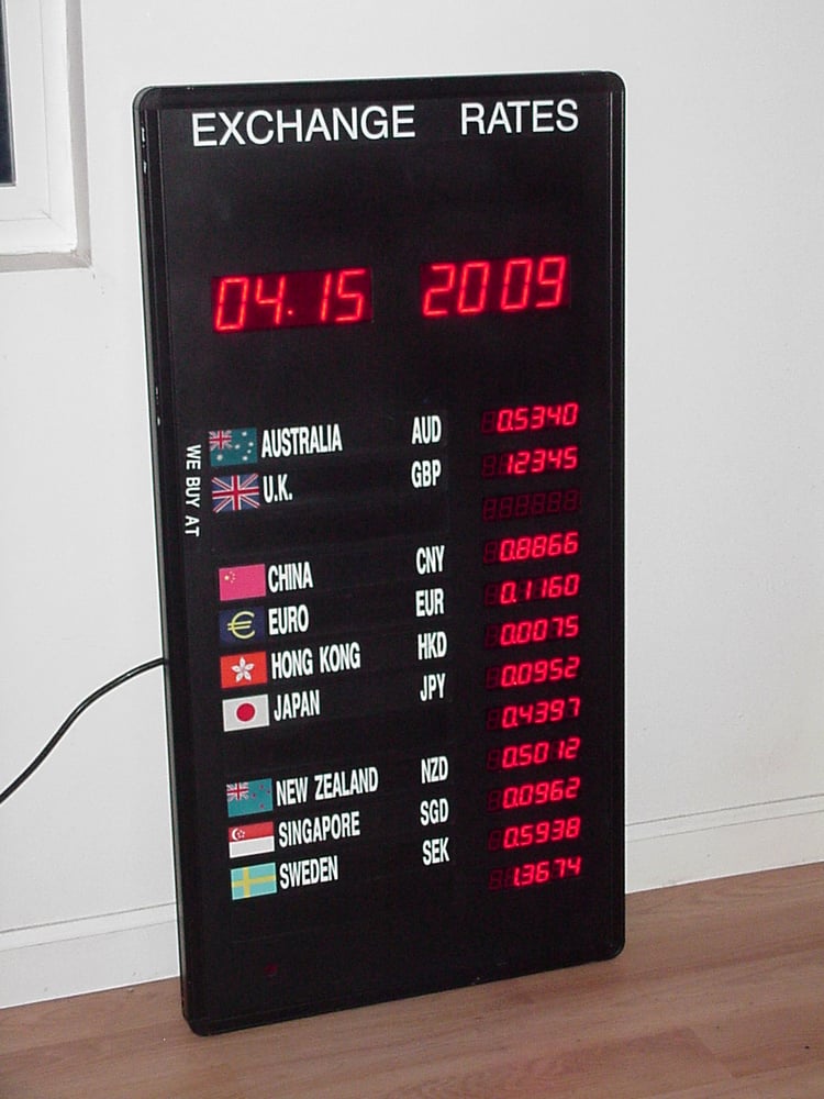 Image of LED Exchange Rate Board By Giantek Technology Corp