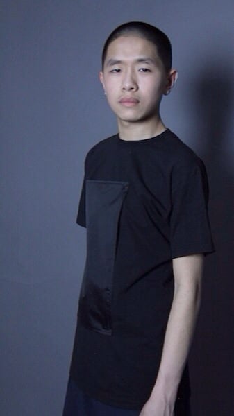 Image of Black Tee with waterproof panel detail