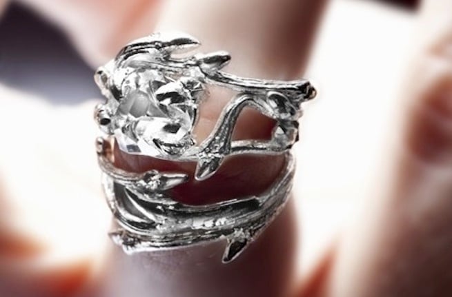 Image of Light Elvish Rings<br>Silver Stacking Pair