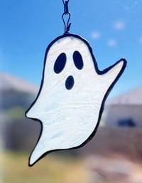 Image 1 of Haunted Ghost Stained Glass Suncatcher