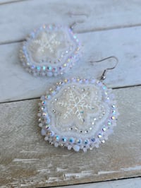 Image 2 of White Snowflake earrings