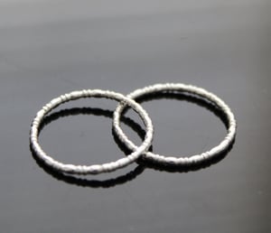 Image of Silver Bobble & Rectangle Rings 