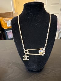 Cc safety pin necklace 