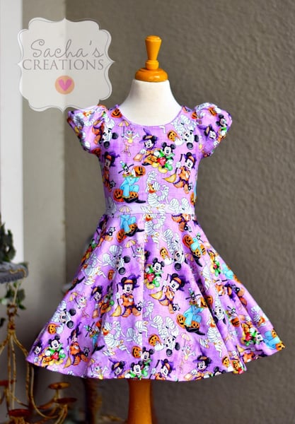 Image of Mouse Friends Halloween Twirl Dress