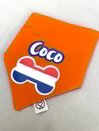 Image 3 of Dutch Flag / Kings Day Personalised Dog Bandana