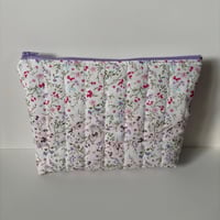 Image 2 of Little Wildflowers Handmade Quilted Makeup Bag 