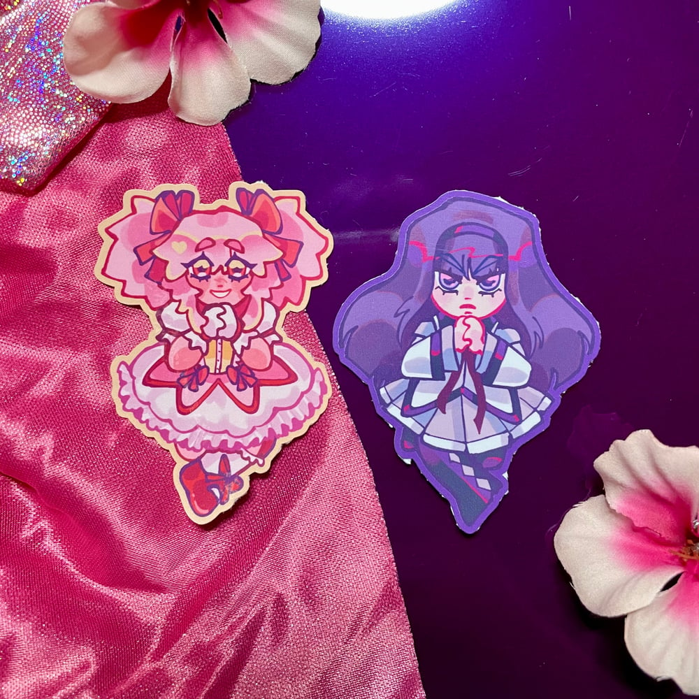 madoka magica charms and stickers