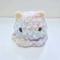Image 1 of small crochet rainbow dumbo octopus plushie (4 inches height)