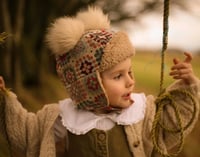 Image 2 of Granny square tapestry Pom Pom Trapper Hat