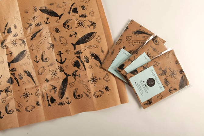 Image of Screen print Wrapping paper sample LIMITED EDITION