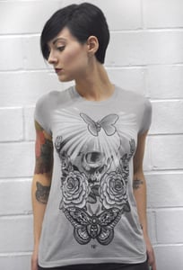 Image of Woman's skull & moth tee *Limited!*